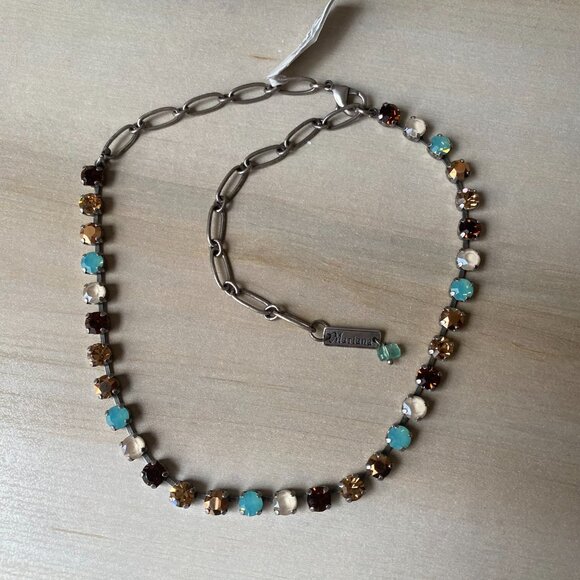 NWT Mariana Everyday Necklace Swarovski Crystal Seafoam Cranberry Colorful 19" - Picture 7 of 11